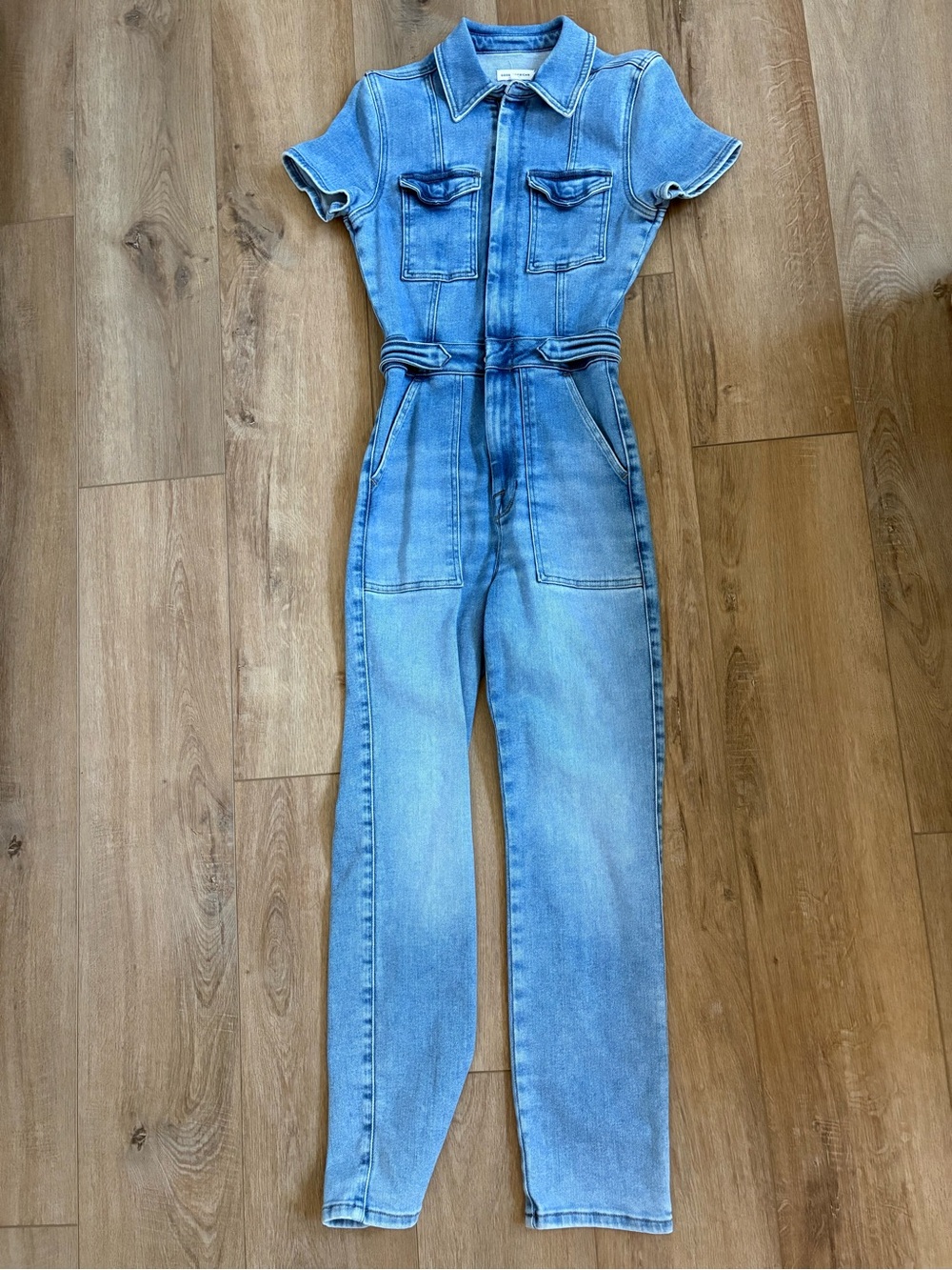 Good American light blue jumpsuit